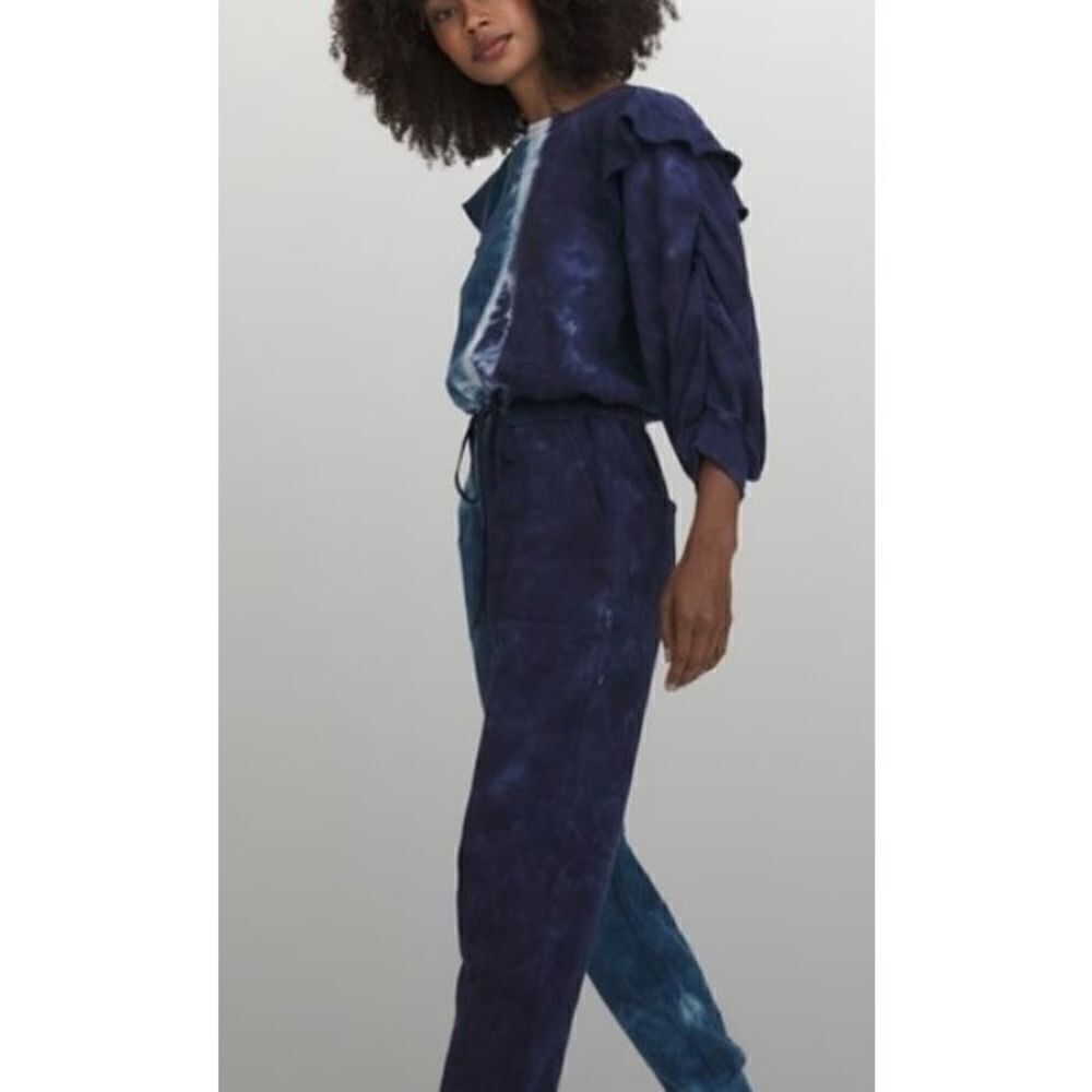 Something Navy Meghan Ruffle Tie Dye Jumpsuit Sz. XS